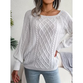 Women's Winter Warm Round Neck Sweater - Soft Casual H-Line Pullover with Drop Shoulder Long Sleeves, Solid Color Blouses-Under Easily Machine Washable Sweaters for Daily Wear (No Bulk to Worry About)