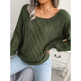 Women's Winter Warm Round Neck Sweater - Soft Casual H-Line Pullover with Drop Shoulder Long Sleeves, Solid Color Blouses-Under Easily Machine Washable Sweaters for Daily Wear (No Bulk to Worry About)