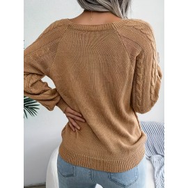 Women's Winter Warm Round Neck Sweater - Soft Casual H-Line Pullover with Drop Shoulder Long Sleeves, Solid Color Blouses-Under Easily Machine Washable Sweaters for Daily Wear (No Bulk to Worry About)