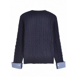 Women's Winter Cardigan Sweater - Off-Shoulder/Boat Neck Collegiate Style Color Block Plaid Patchwork Jacket, Machine Washable Patchwork Sweaters for Layering (Autumn/Winter)