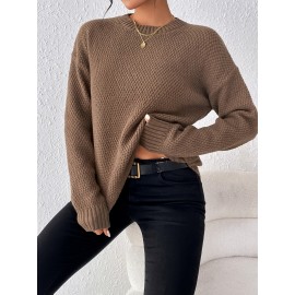 Women'S Crew Neck Pullover Sweater