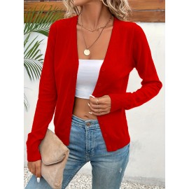 Women'S Long - Sleeved Front-Opening Buttoned Cardigan Sweater, With Delicate Button Details + High - Elastic Fabric. Perfect For Office Commute, Casual Dates & Daily Outings. Hurry To Buy & Enjoy The Discount