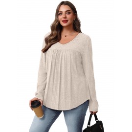Women's 3pcs V-Neck Sweater Set - Lightweight Layering Shirts with  (No Bulk), Beige/Olive /Black Solid Color Tops | Machine Washable All-Season Blouses for Casual & Semi-Formal Outfits, 95% /5% Spandex Wear