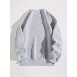 1pc Women's Casual Crew Neck Sweatshirt, Cozy Women's Snowman & Snowflake Print Long Sleeve Pullover for Autumn/ Winter, Grey Sweatshirt