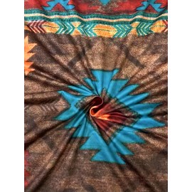 Women'S Southwest-Style Geometric Print Long-Sleeve Top - Elastic V-Neck Casual Shirt, Machine Washable Translucent Fabric with Turquoise/Orange/Black/Beige/White/Gray Patterns, Resort Wear & Everyday Elegant Blouse for Fall Winter Layering, Southwestern Bohemian Style Clothing, Regular Fit with Intricate Geometric Design, Stretchy Material for Comfort, Spring/Summer Wear, Pullover Style with Long Sleeves, Women Top And Blouse, V Neck T Shirt For Women, Fall Shirt For Women, White Top