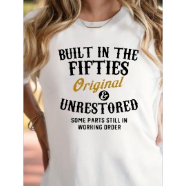 Built-in 1950s Women'S T-shirt Comfortable Fit