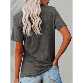 [August Sunshine T-Shirt] Women's August Sunshine & Hurricane Quote T-Shirt - Dark Grey with White Text - Breathable Everyday Summer Tee - Birthday Outfit Idea - Machine Washable Casual Streetwear Top, Graphic Text Shirt, Comfortable Fabric