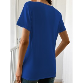 [Cute Orange Kitten T-Shirt] Lightweight Comfortable Fit Women's Cute Orange Kitten Peeking from Torn Hole Graphic T-Shirt - Red Casual Everyday Tee for Pet Lovers - Medium Elasticity Fabric Spring Summer Apparel