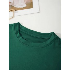 Local delivery - One piece Women's printed T-shirt -100% casual round neck short sleeved top with rugby elements, breathable and comfortable, suitable for match days, parties and daily wear, machine washable, all season casual clothing - perfect for