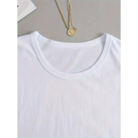 Fashion Creative Pattern Printed Women'S T-Shirt, Suitable for Spring And Summer Casual Women Short-Sleeved T-Shirt, Comfortable Fashion Elegant Women'S Round Neck Loose Women'S Blouse 100%