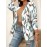 Plus Size, Plus Size Women's Elegant Full-Body Print Oversized Cardigan Coat - Winter Warm Long Sleeve Jacket with Collar, Machine Washable All-Over Pattern (No) for Casual, Office, Party - Plus Size Clothing (Curvy & Tall Friendly)
